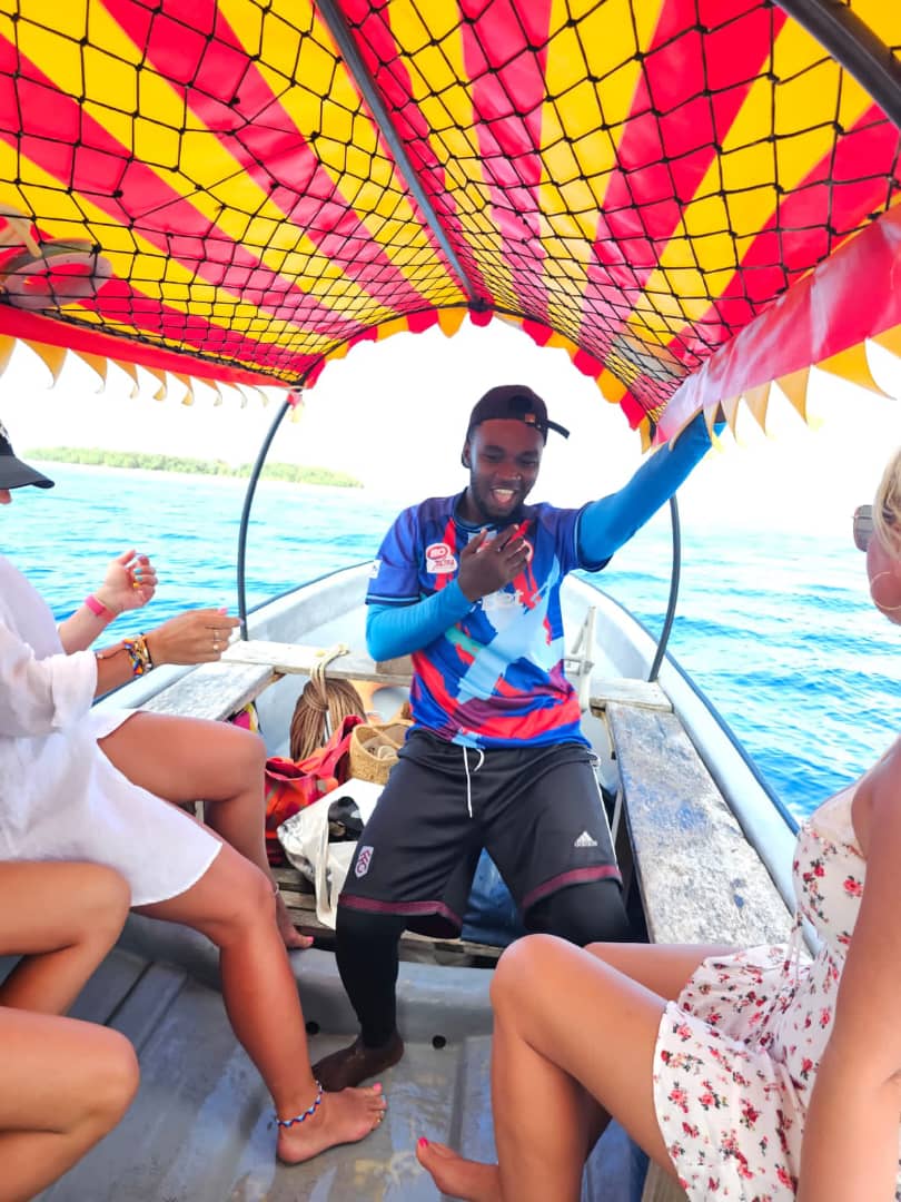 SINGS AND DANCING IN THE BOAT